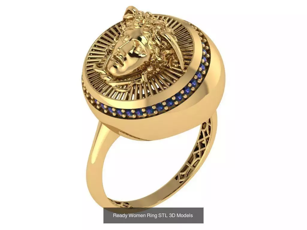 Women Gold Ring  Models  100pcs 3D Model Collection_86