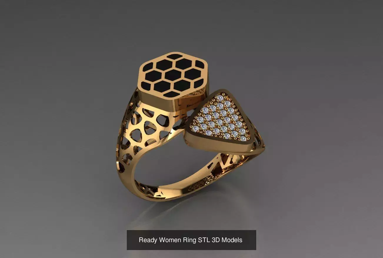 Women Gold Ring  Models  100pcs 3D Model Collection_99