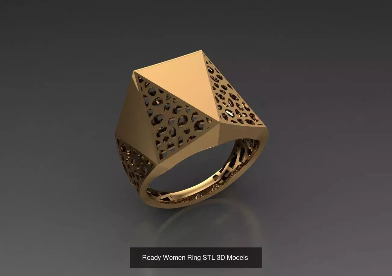 Women Gold Ring  Models  100pcs 3D Model Collection_56