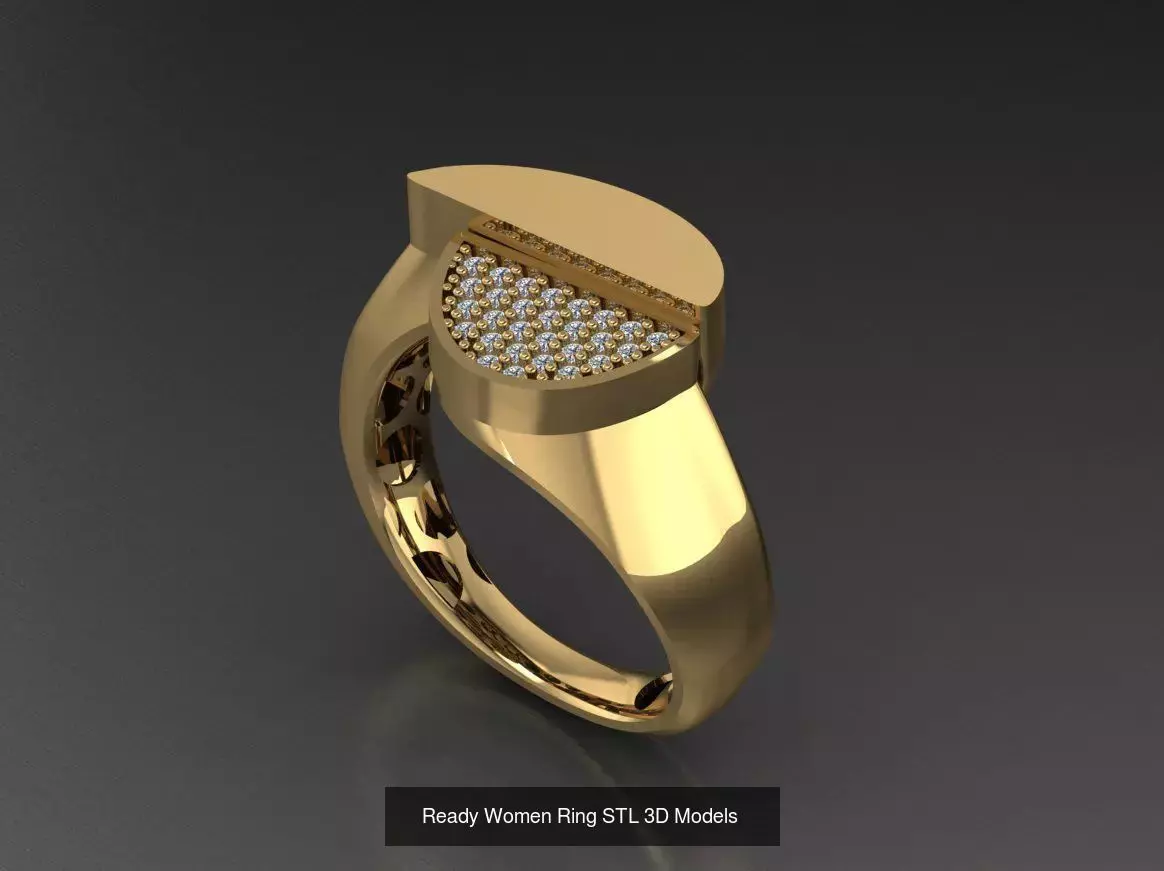 Women Gold Ring  Models  100pcs 3D Model Collection_25