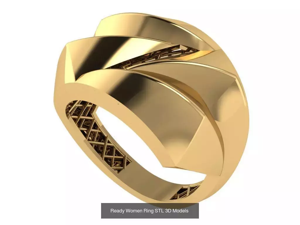 Women Gold Ring  Models  100pcs 3D Model Collection_80