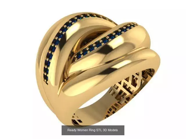 Women Gold Ring  Models  100pcs 3D Model Collection_18