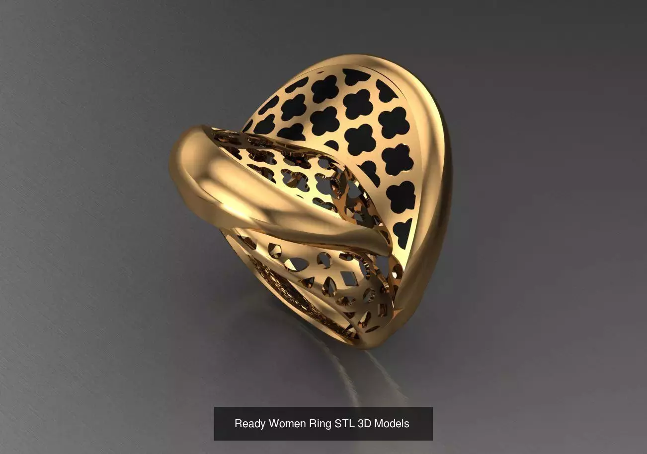 Women Gold Ring  Models  100pcs 3D Model Collection_69