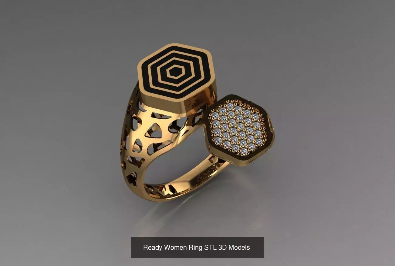 Women Gold Ring  Models  100pcs 3D Model Collection_101