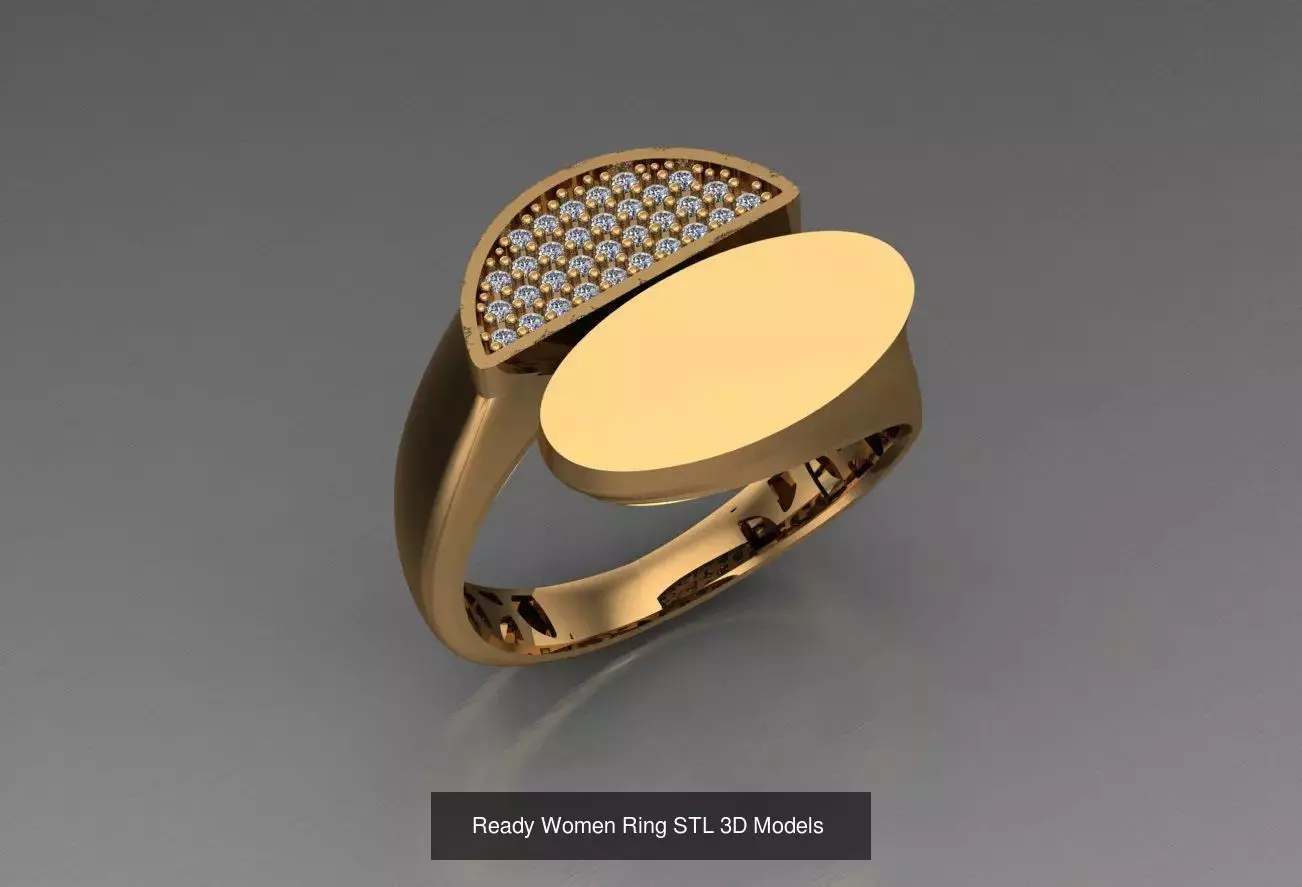 Women Gold Ring  Models  100pcs 3D Model Collection_45
