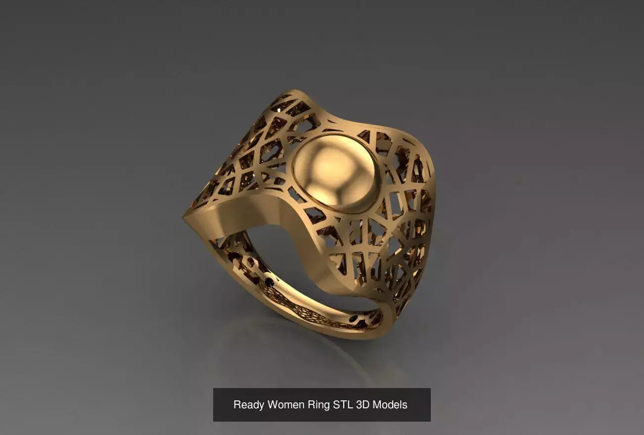 Women Gold Ring  Models  100pcs 3D Model Collection_106