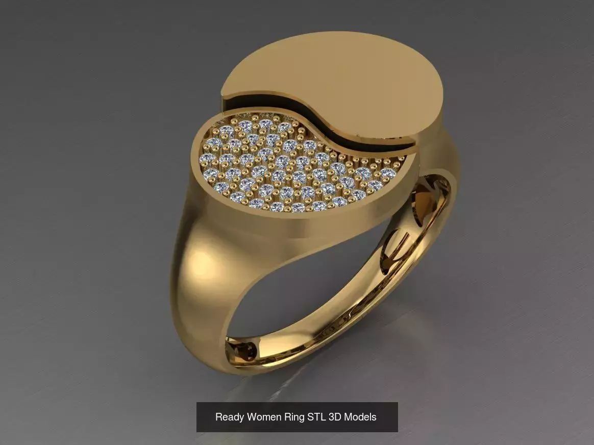 Women Gold Ring  Models  100pcs 3D Model Collection_24