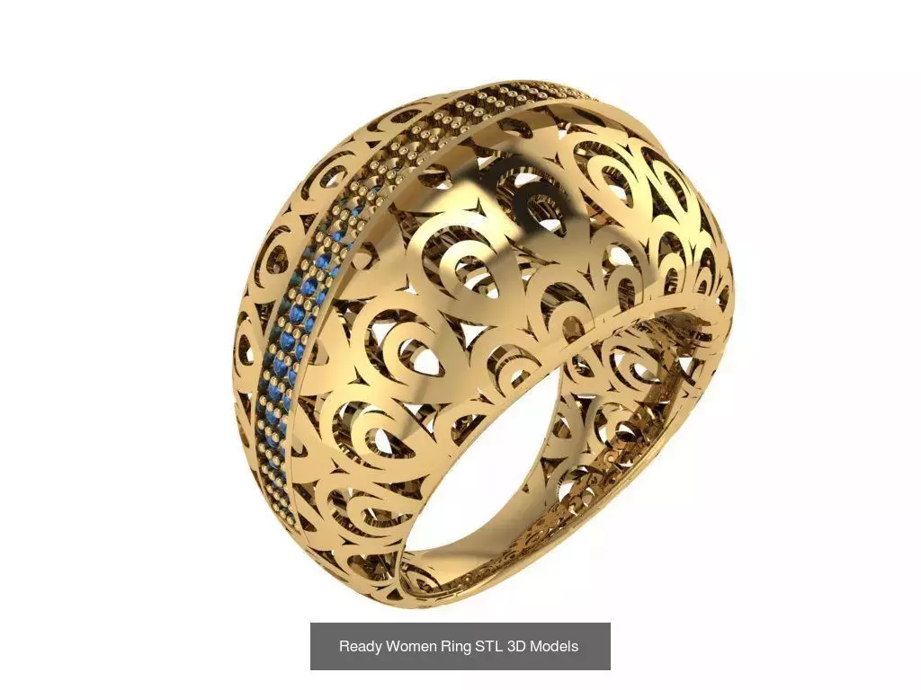 Women Gold Ring  Models  100pcs 3D Model Collection_21