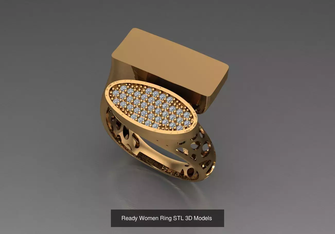 Women Gold Ring  Models  100pcs 3D Model Collection_108