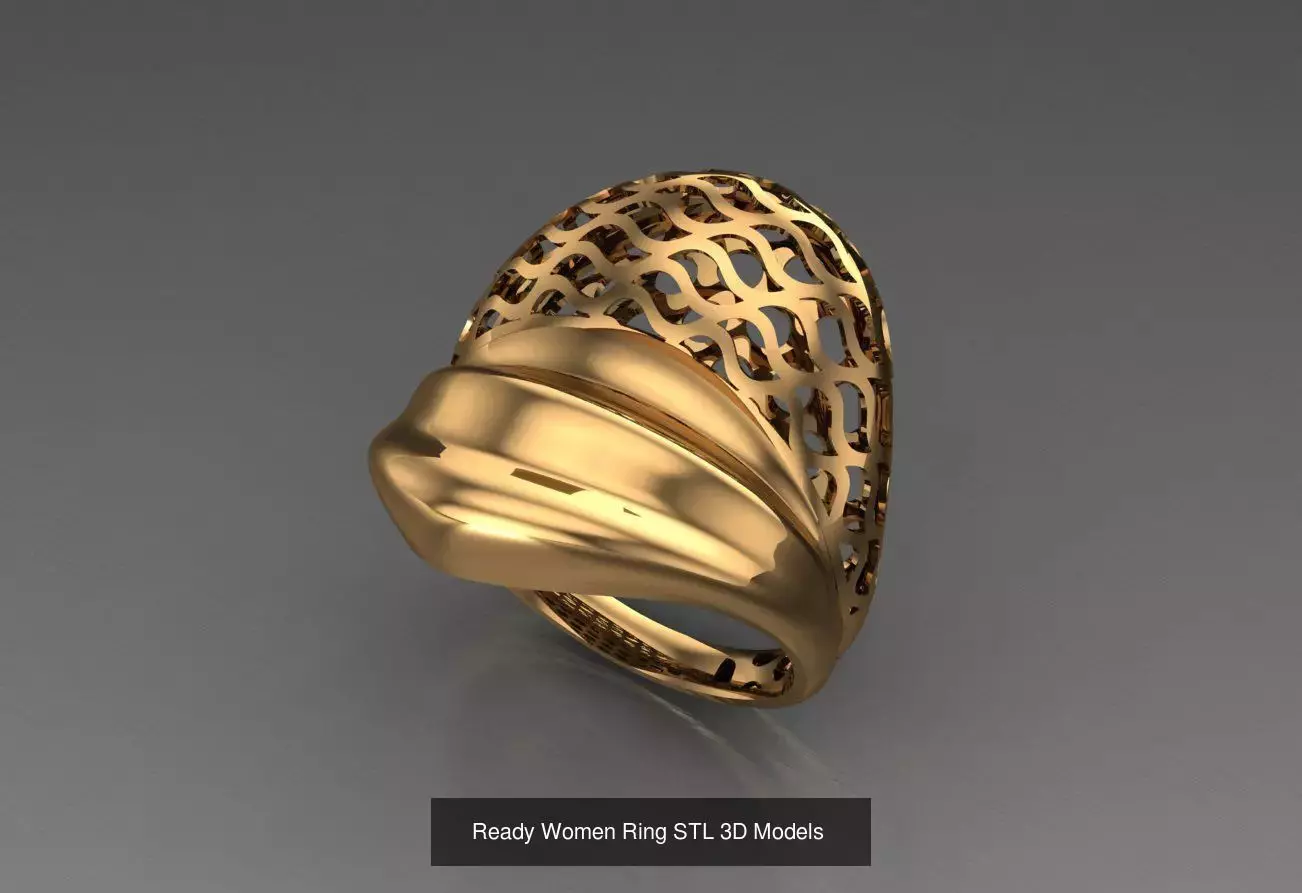 Women Gold Ring  Models  100pcs 3D Model Collection_59