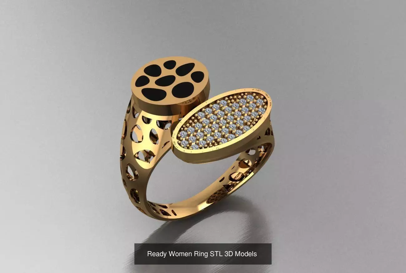 Women Gold Ring  Models  100pcs 3D Model Collection_97