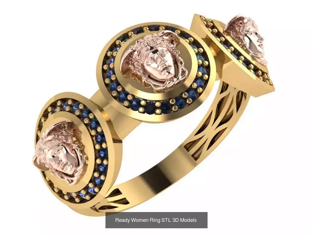 Women Gold Ring  Models  100pcs 3D Model Collection_85