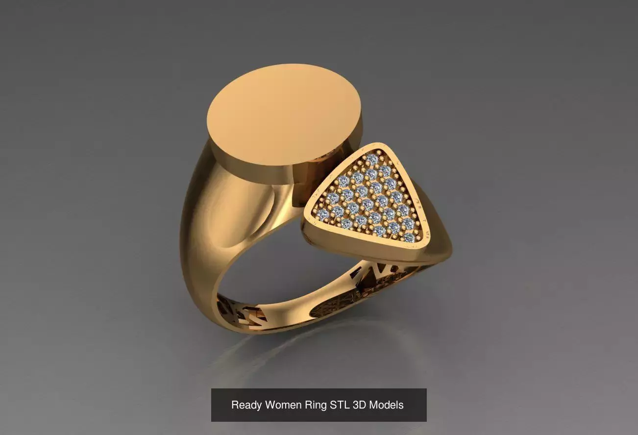 Women Gold Ring  Models  100pcs 3D Model Collection_31