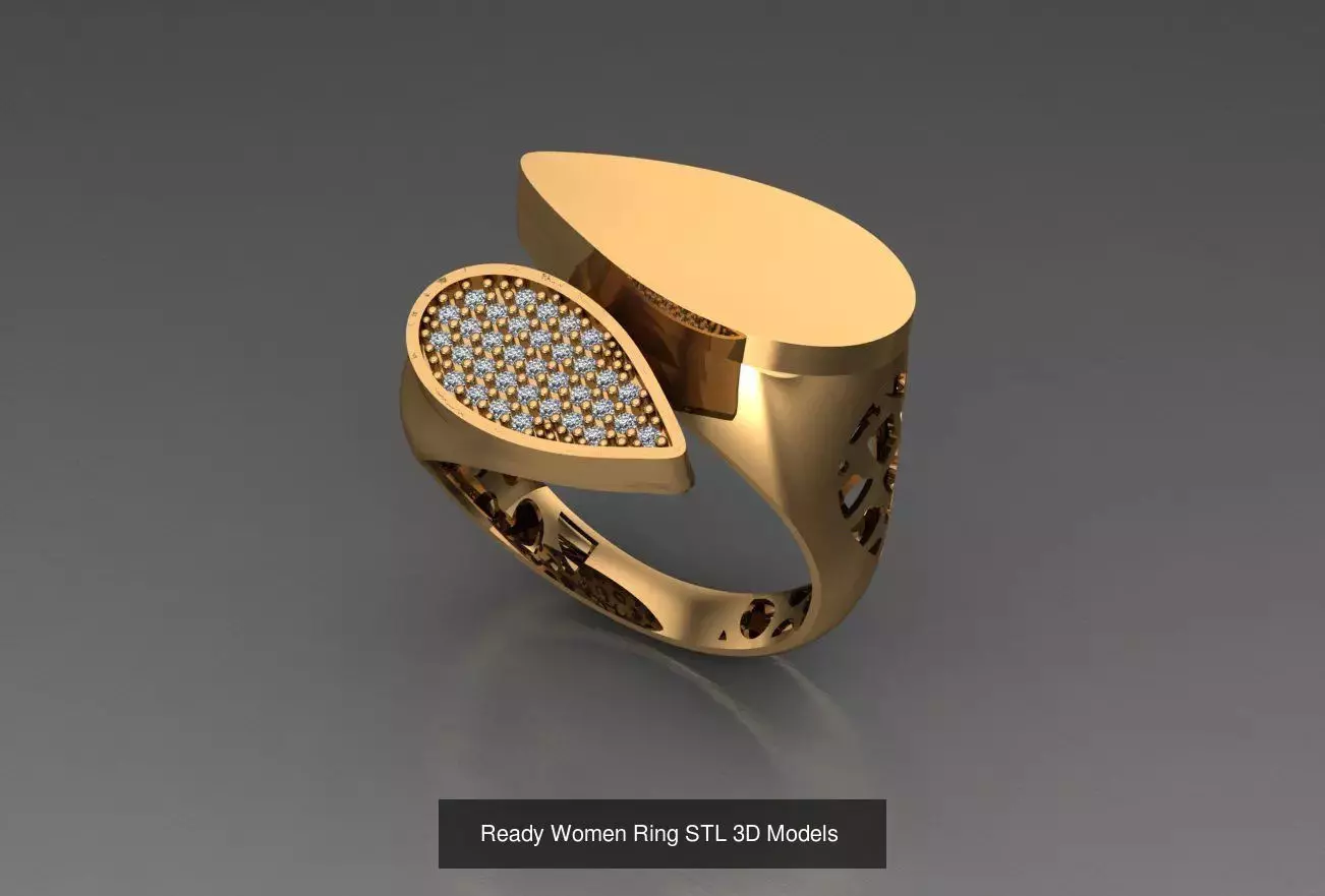 Women Gold Ring  Models  100pcs 3D Model Collection_49