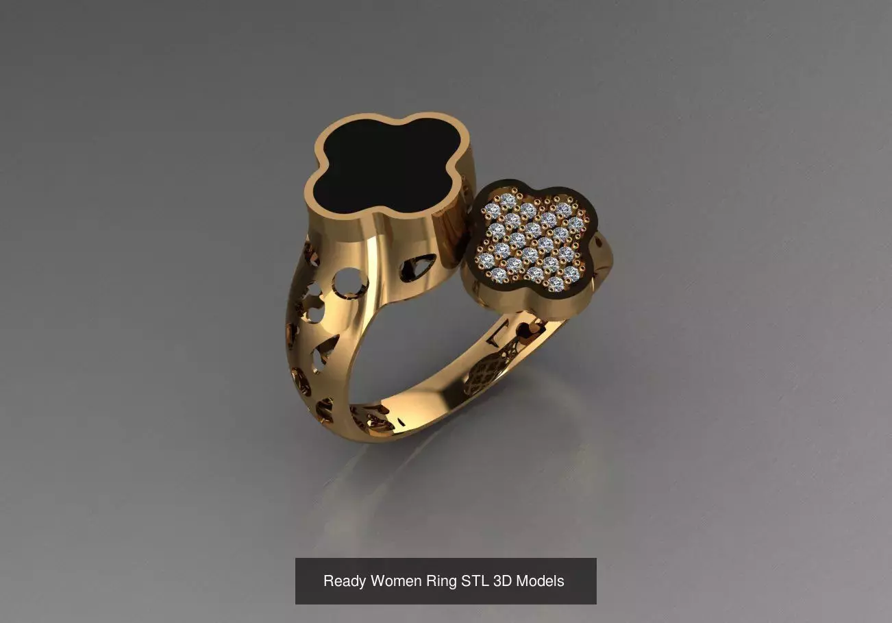 Women Gold Ring  Models  100pcs 3D Model Collection_100