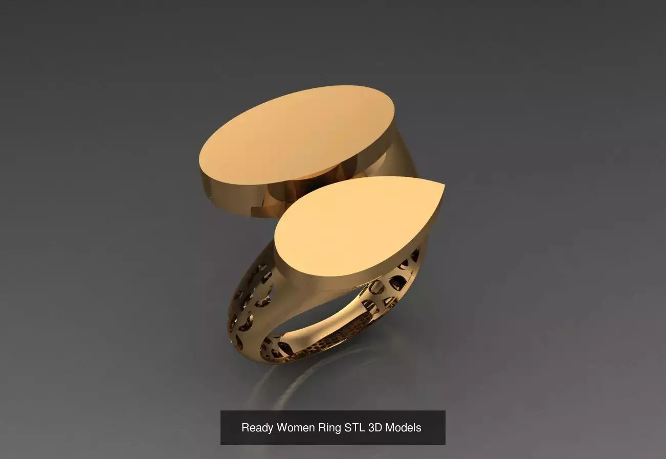 Women Gold Ring  Models  100pcs 3D Model Collection_37