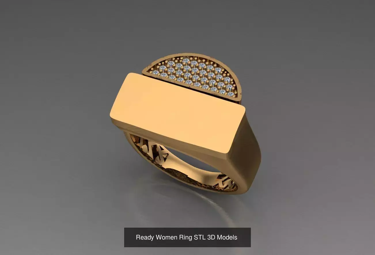 Women Gold Ring  Models  100pcs 3D Model Collection_43