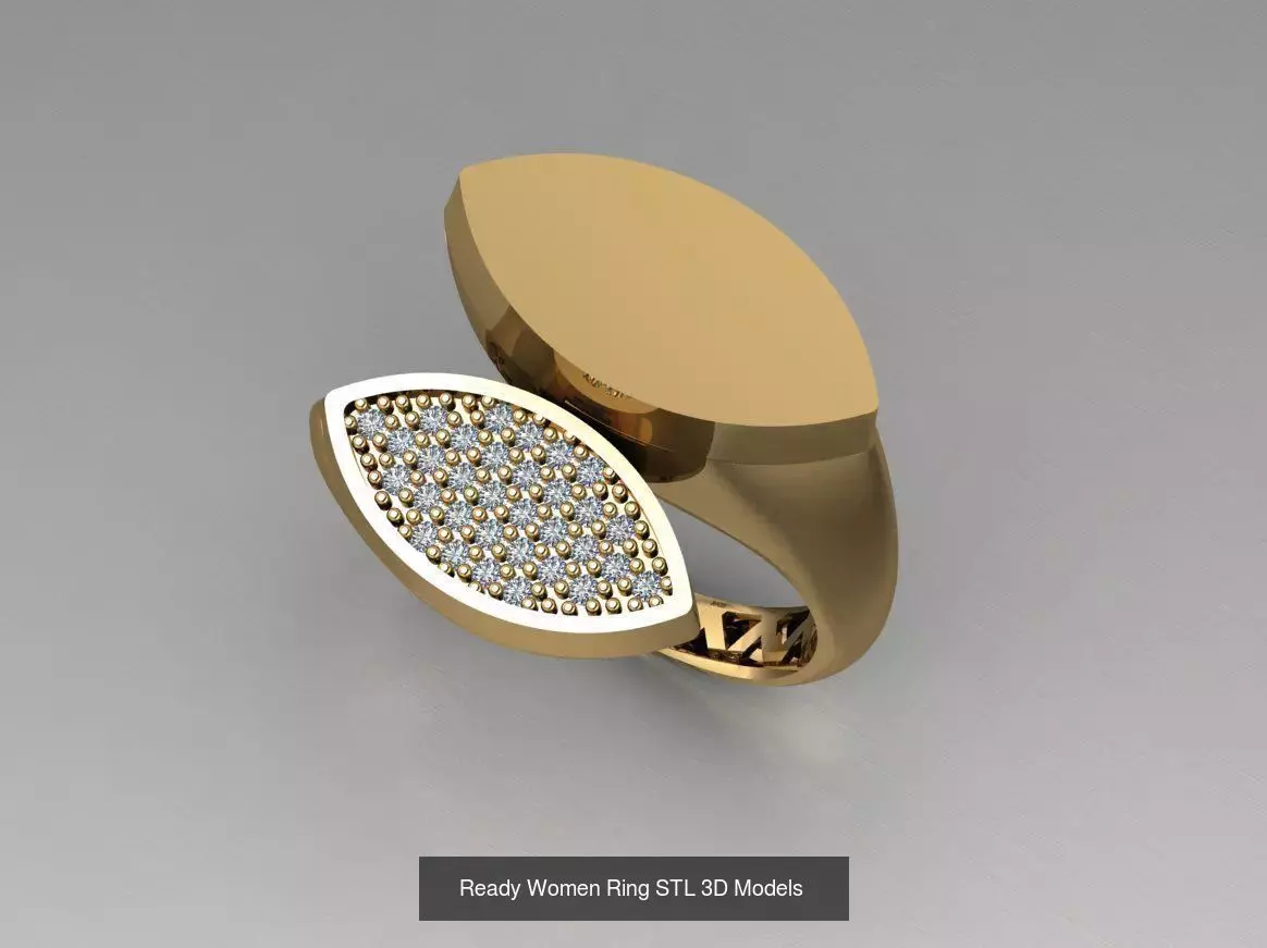 Women Gold Ring  Models  100pcs 3D Model Collection_64