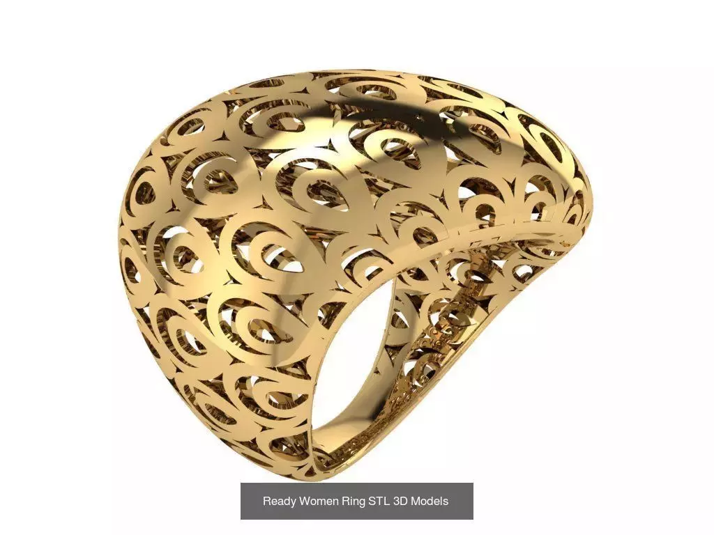 Women Gold Ring  Models  100pcs 3D Model Collection_20