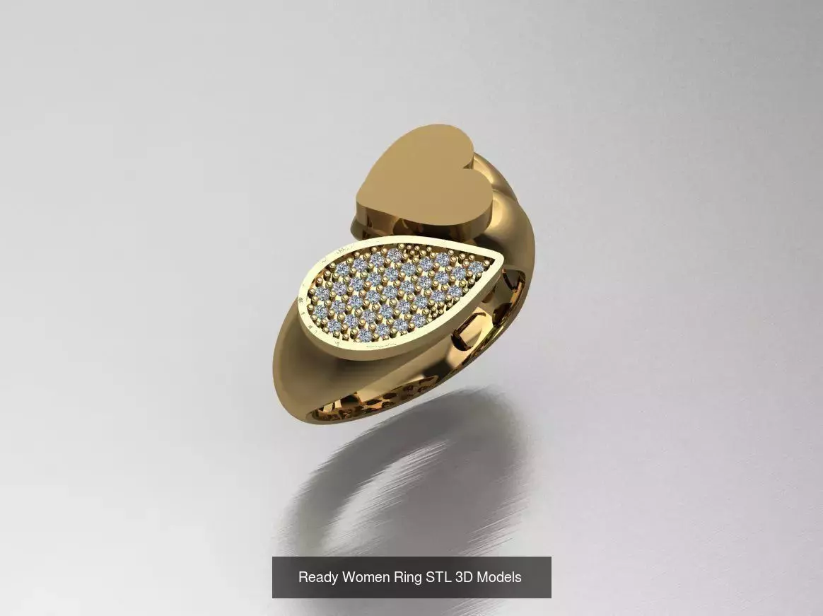 Women Gold Ring  Models  100pcs 3D Model Collection_62