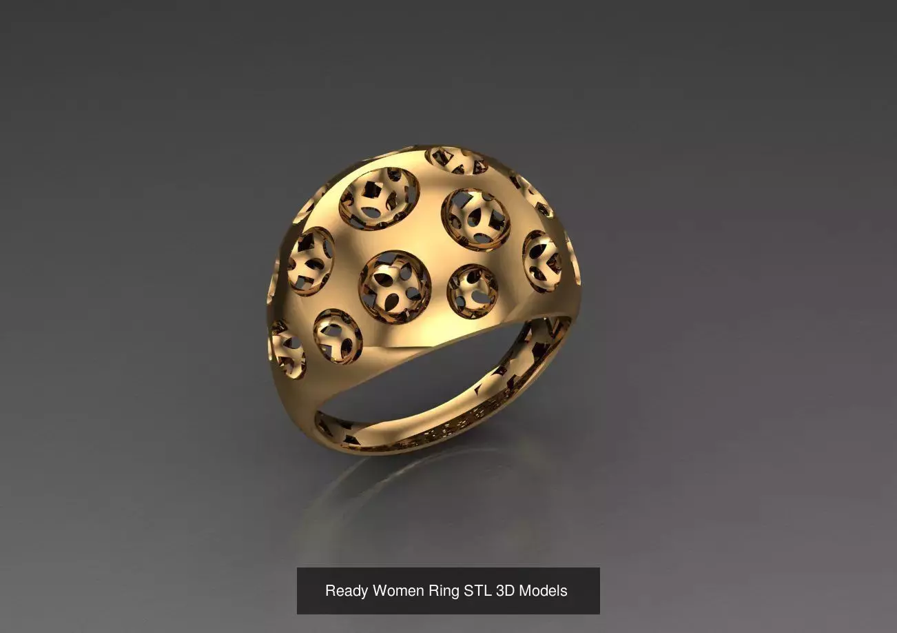 Women Gold Ring  Models  100pcs 3D Model Collection_55