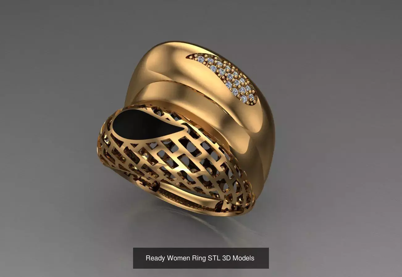 Women Gold Ring  Models  100pcs 3D Model Collection_66