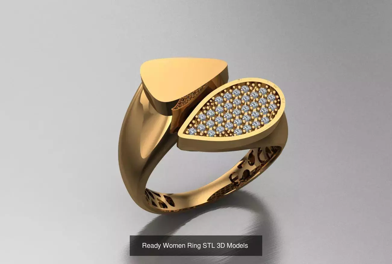 Women Gold Ring  Models  100pcs 3D Model Collection_51