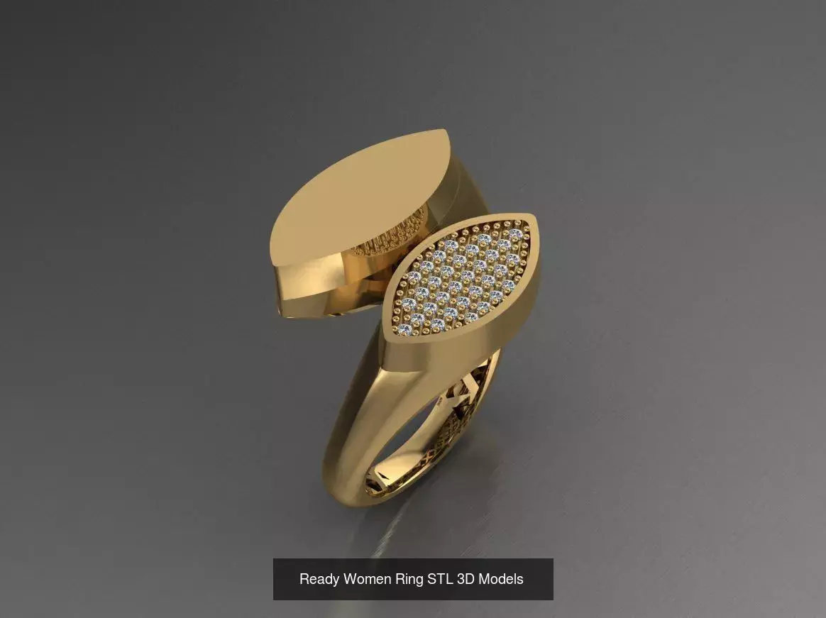 Women Gold Ring  Models  100pcs 3D Model Collection_48