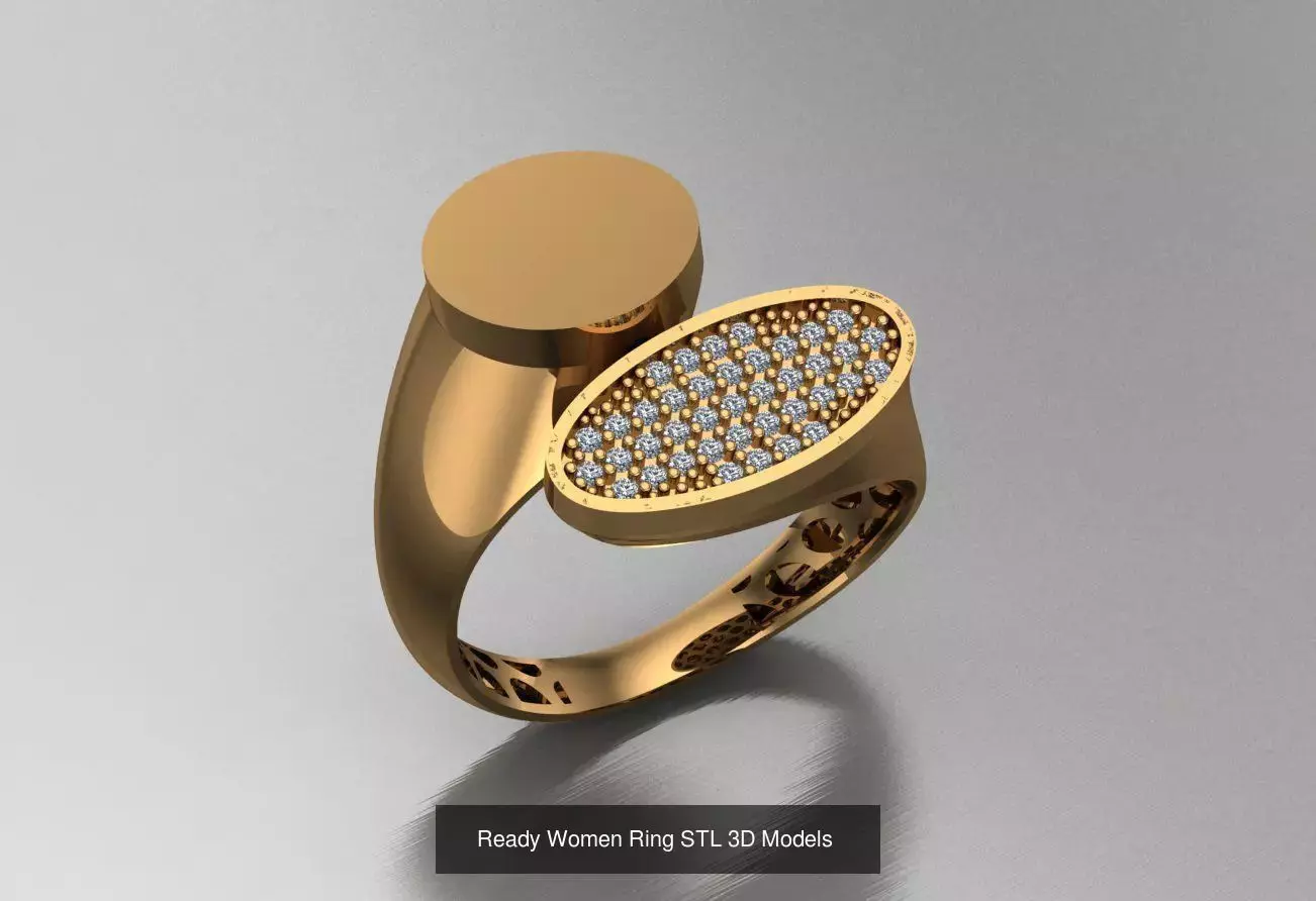 Women Gold Ring  Models  100pcs 3D Model Collection_28