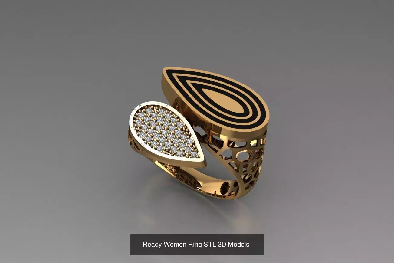 Women Gold Ring  Models  100pcs 3D Model Collection_103