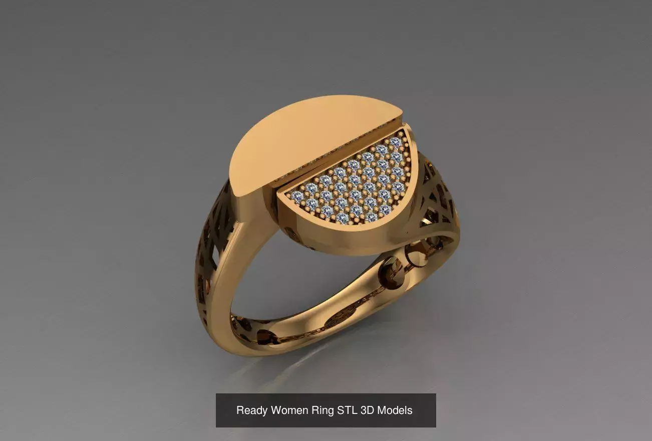 Women Gold Ring  Models  100pcs 3D Model Collection_111