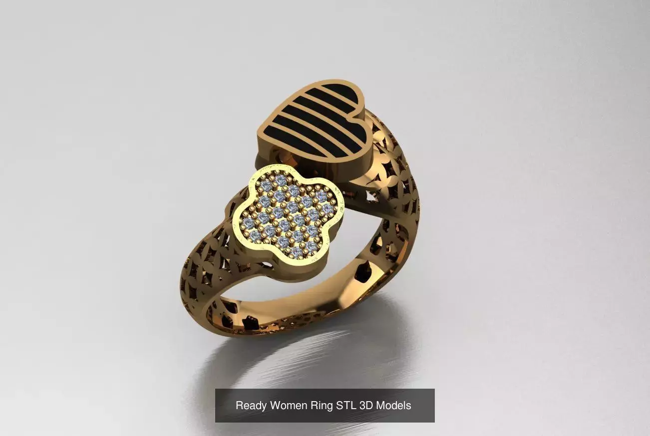 Women Gold Ring  Models  100pcs 3D Model Collection_93