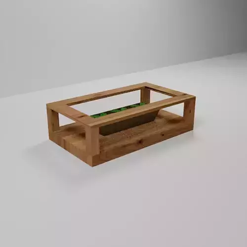 Modern Wood Glass Terrarium Coffee Table