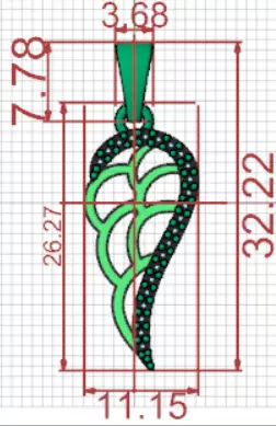 Two tone Angel Wing stl 3dm Pendant with Diamonds jp0358 3D print model_21