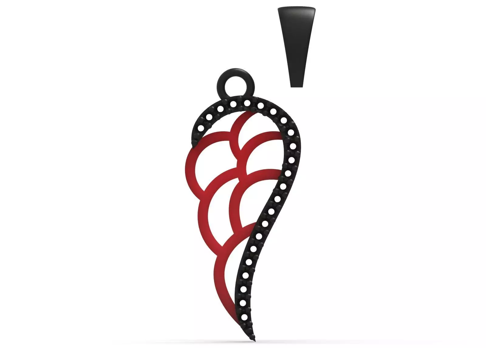 Two tone Angel Wing stl 3dm Pendant with Diamonds jp0358 3D print model_16