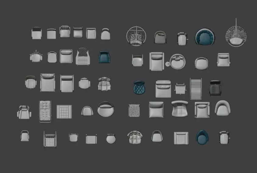 50 Realistic PBR Chair Collection Low-poly 3D model_6