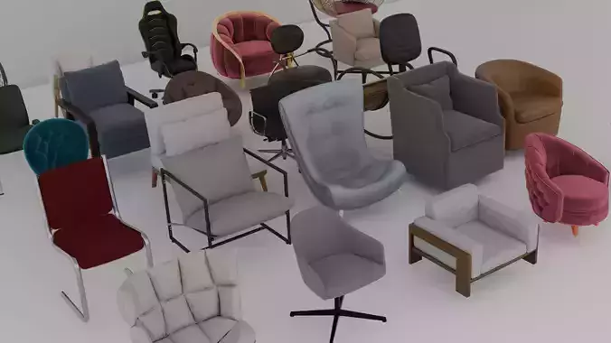 50 Realistic PBR Chair Collection
