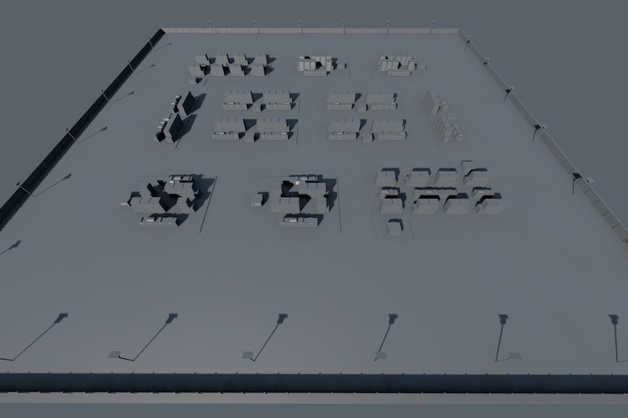 20 MegaWatt NAS Battery Park Ready to Render Low-poly 3D model_12