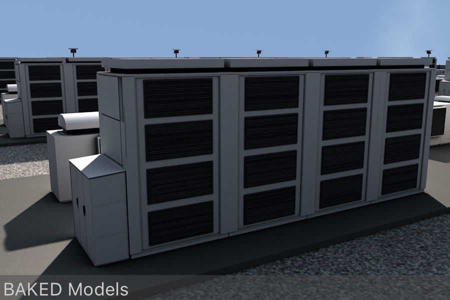 20 MegaWatt NAS Battery Park Ready to Render Low-poly 3D model_8