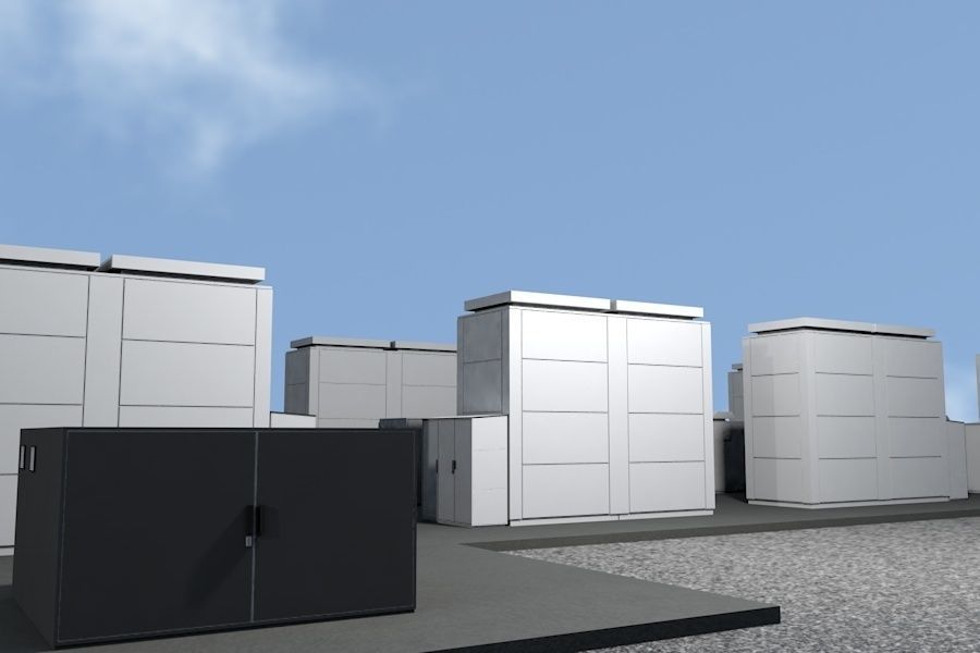 20 MegaWatt NAS Battery Park Ready to Render Low-poly 3D model_2