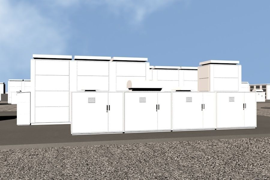 20 MegaWatt NAS Battery Park Ready to Render Low-poly 3D model_1