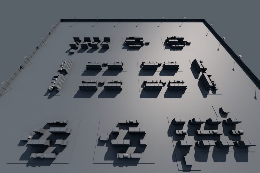 20 MegaWatt NAS Battery Park Ready to Render Low-poly 3D model_10