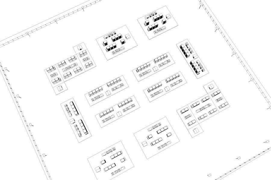 20 MegaWatt NAS Battery Park Ready to Render Low-poly 3D model_14