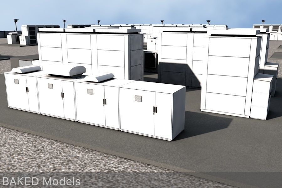 20 MegaWatt NAS Battery Park Ready to Render Low-poly 3D model_7