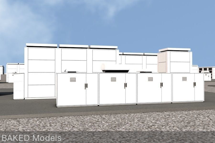20 MegaWatt NAS Battery Park Ready to Render Low-poly 3D model_5