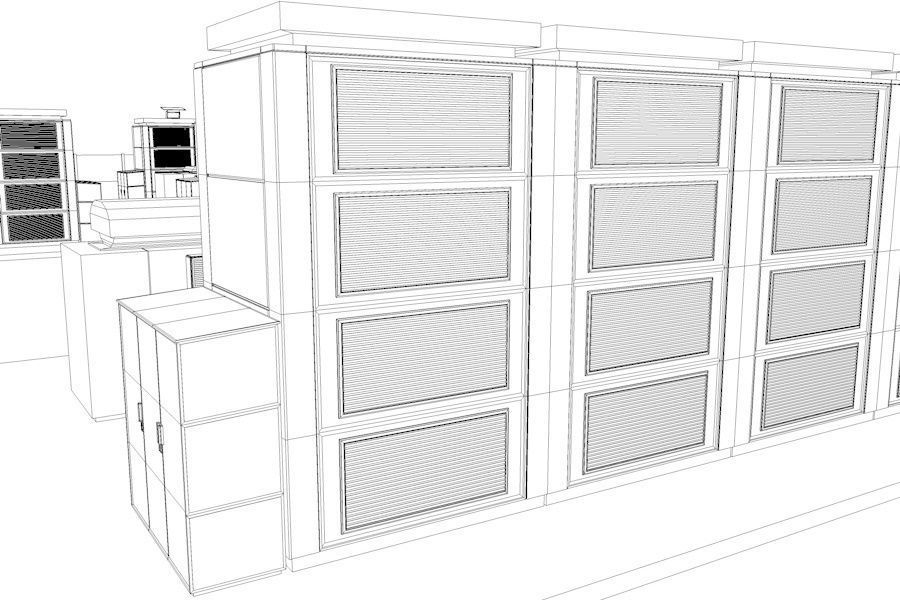 20 MegaWatt NAS Battery Park Ready to Render Low-poly 3D model_16