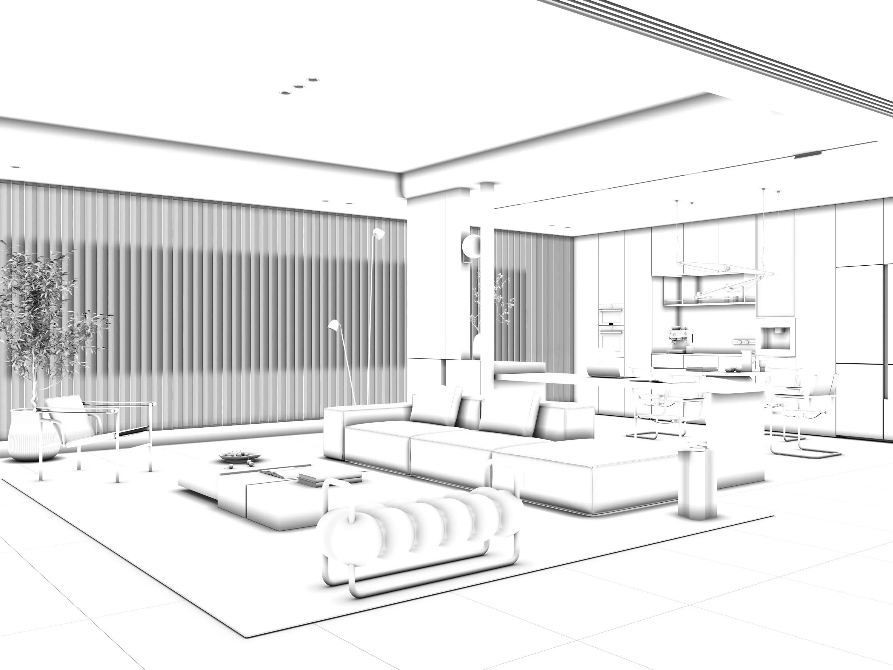 Living room 3D model 3D model_1