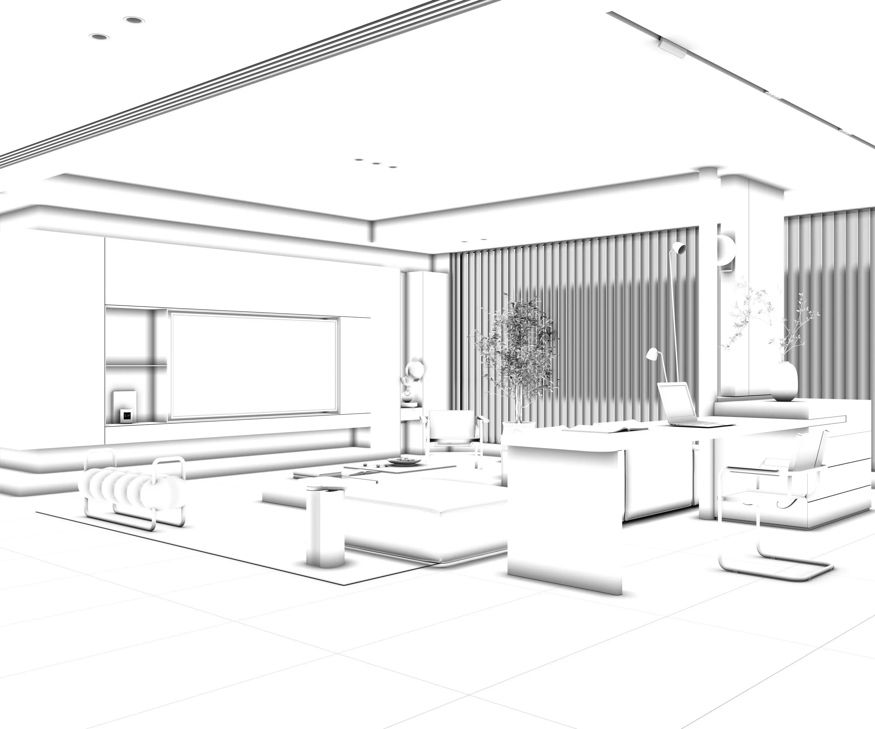 Living room 3D model 3D model_3