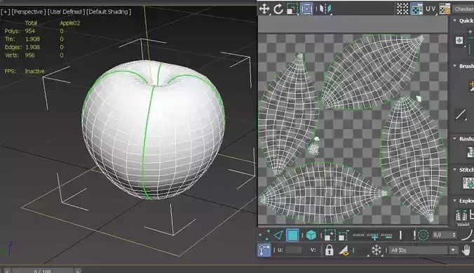 Apple M02 Low-poly 3D model 4