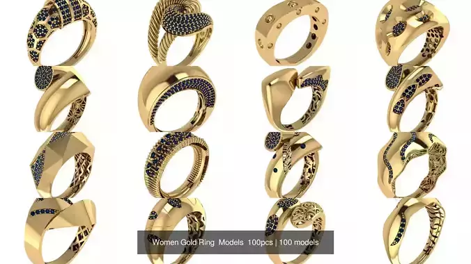 Women Gold Ring  Models  100pcs